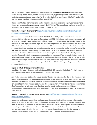 Compound Feed Market Analysis with COVID-19 Strategic Trends and Forecast 2027