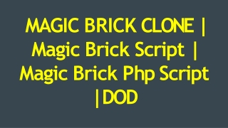 Readymade Magic Brick Clone Script - DOD IT Solutions