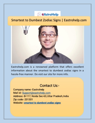 Smartest to Dumbest Zodiac Signs Eastrohelp.com