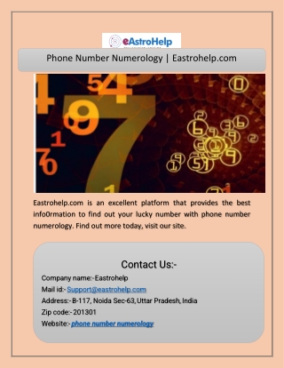 Phone Number Numerology  Eastrohelp.com