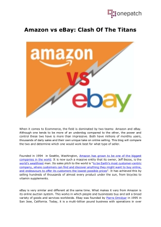 Amazon vs eBay: Clash Of The Titans