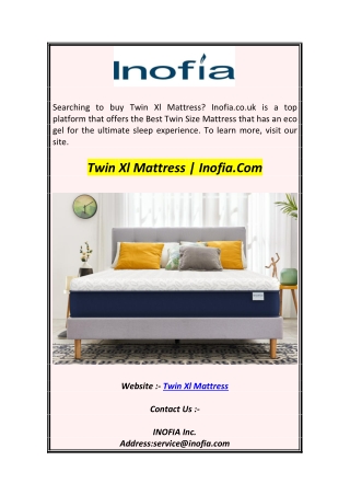 Twin Xl Mattress  Inofia.Com