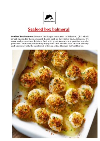 5% off - Seafood Box Restaurant menu Balmoral, QLD