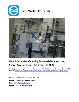 UK Additive Manufacturing & Material Market Trends, Size, Competitive Analysis a