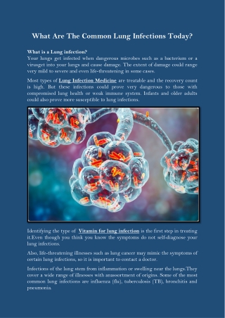 What Are The Common Lung Infections Today