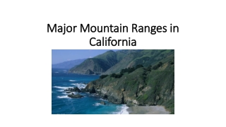 Major Mountain Ranges in California