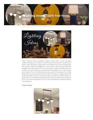 Best 4 Lighting Ideas to Uplift Your Home Decor
