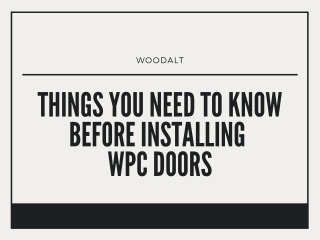 Things you Need to Know before Installing  WPC Doors