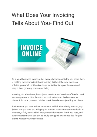 What Does Your Invoicing Tells About You- Find Out