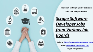 Scrape Software Developer Jobs from Various Job Boards
