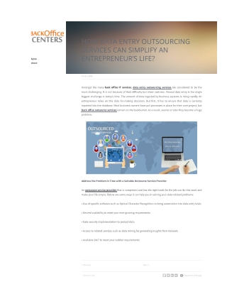 How Data Entry Outsourcing Services Can Simplify an Entrepreneur’s Life