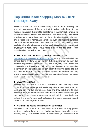 Are you searching online book shopping site - Bookswagon