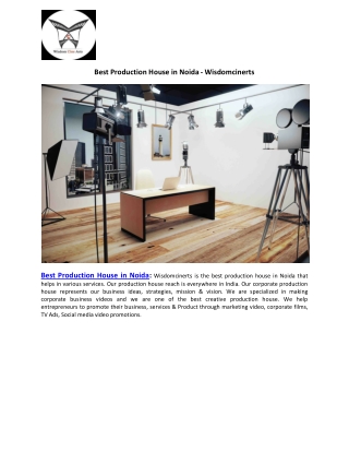 Best Production House in Noida -Wisdomcinerts
