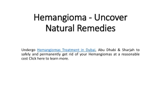 Hemangioma - Uncover Natural Remedies