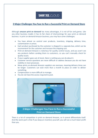 3 Major Challenges You Face to Run a Successful Print on Demand Store