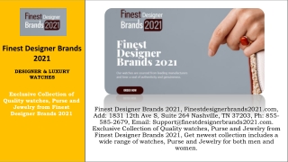 Finest Designer Brands 2021 - Ph: 855-585-2679