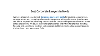 Best Corporate Lawyers in Noida