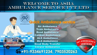 Quick Road Ambulance Service available 24/7 hours |ASHA