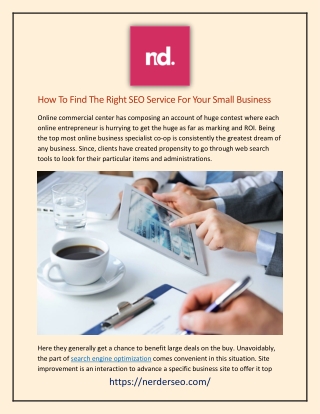How To Find The Right SEO Service For Your Small Business