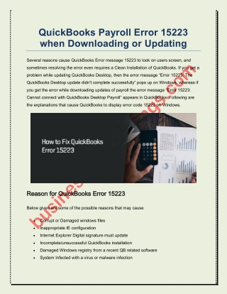 Fix Error 15223 When Download a Payroll or QB Updates
