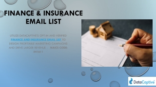 Finance and Insurance Email List | Finance and Insurance Industry Database