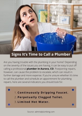 Signs It’s Time to Call a Plumber