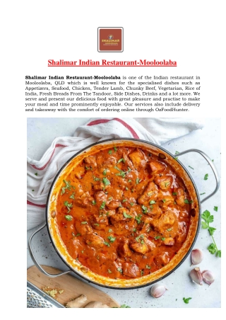 5% Off - Shalimar Indian Restaurant Menu in Mooloolaba QLD.