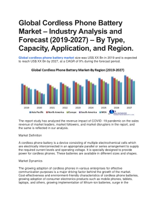 Global Cordless Phone Battery Market