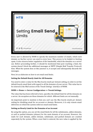 Setting Email Send Limits