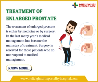 Treatment of Enlarged Prostate - Best Urologist in Bangalore - Nelivigi Urology