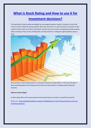 What is Stock Rating and How to use it for investment decisions