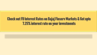 Bajaj finance fd interest rates