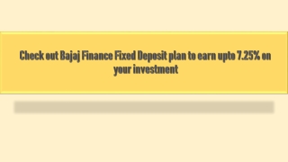 Bajaj fixed deposit