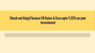 Bajaj finance fixed deposit rates
