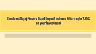 Bajaj finserv fixed deposit
