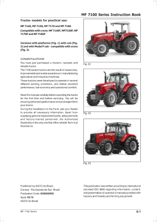 Massey Ferguson MF7180 Tractor Operator’s manual