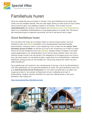 Familiehuis huren