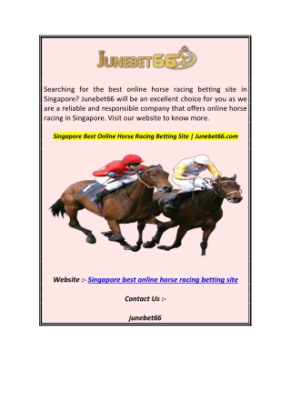 Singapore Best Online Horse Racing Betting Site  Junebet66.com