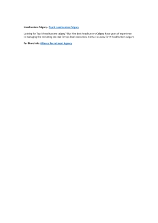 Top it headhunters calgary