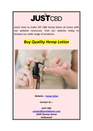 Buy Quality Hemp Lotion