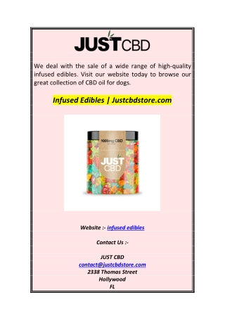 Infused Edibles  Justcbdstore.com