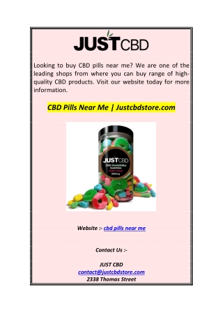 CBD Pills Near Me  Justcbdstore.com