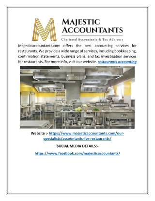 Restaurants Accounting   Majesticaccountants.com