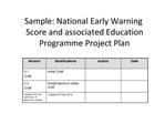 Sample: National Early Warning Score and associated Education Programme Project Plan