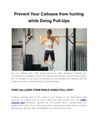 Prevent Your Calluses from hurting while Doing Pull-Ups