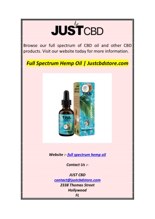 Full Spectrum Hemp Oil  Justcbdstore.com1