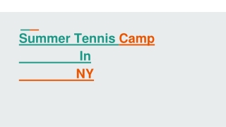 Summer Tennis Camp in NY