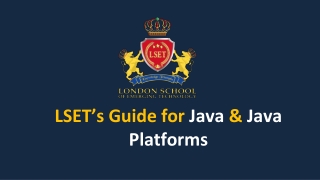 LSET’s Guide for Java & Java Platforms