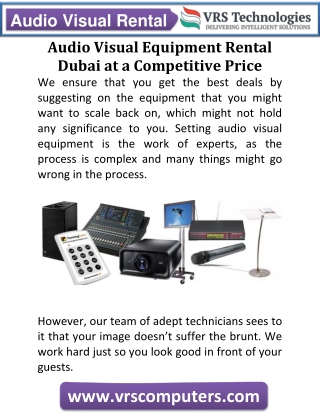 Audio Visual Equipment Rental Dubai at a Competitive Price