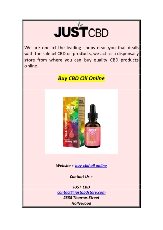 Buy CBD Oil Online